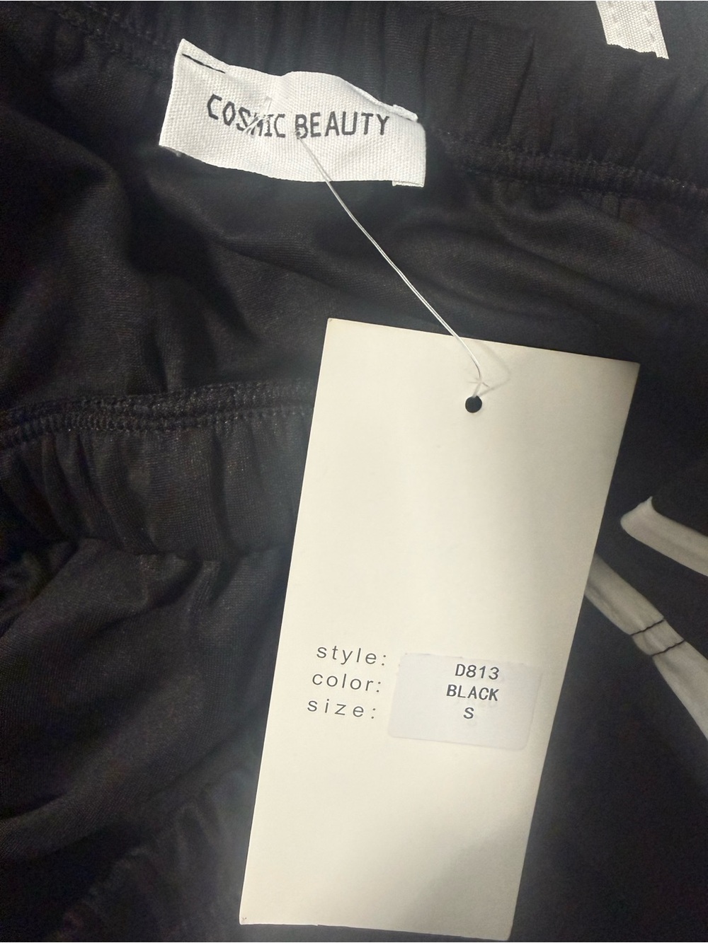 Jumpsuit Black Side Stripe Jogger Style NWT Cosmic Beauty Small - Picture 6 of 6